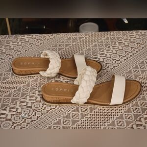 Esprit Cream Braided Strap Sandals
